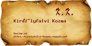 Királyfalvi Kozma névjegykártya
